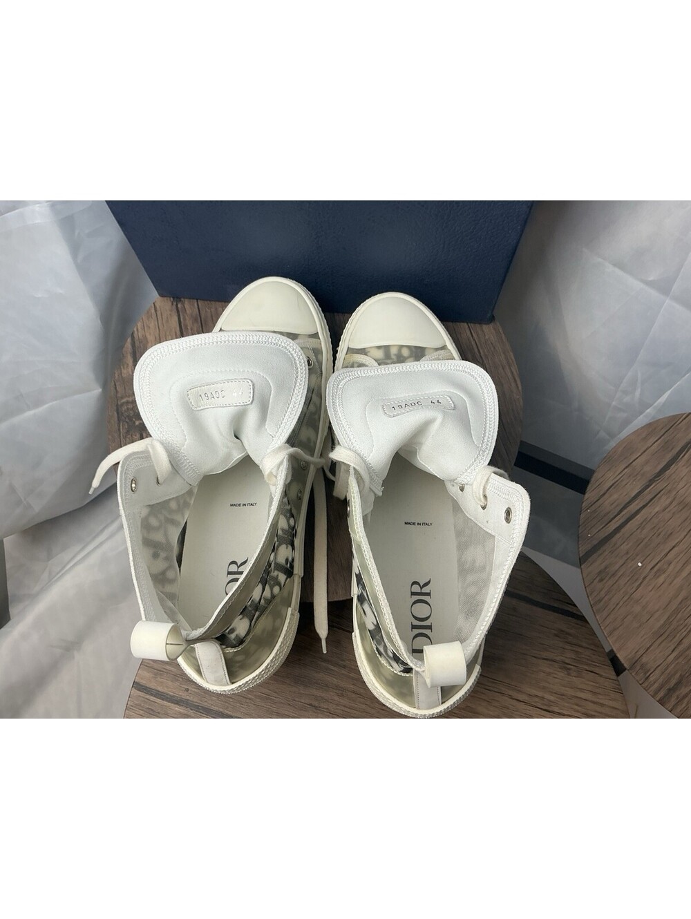 Dior B23 High-Top Sneaker in White and Gray - Picture 10 of 15
